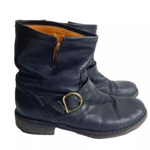 Fiorentini + Baker Black Leather Combat Boots